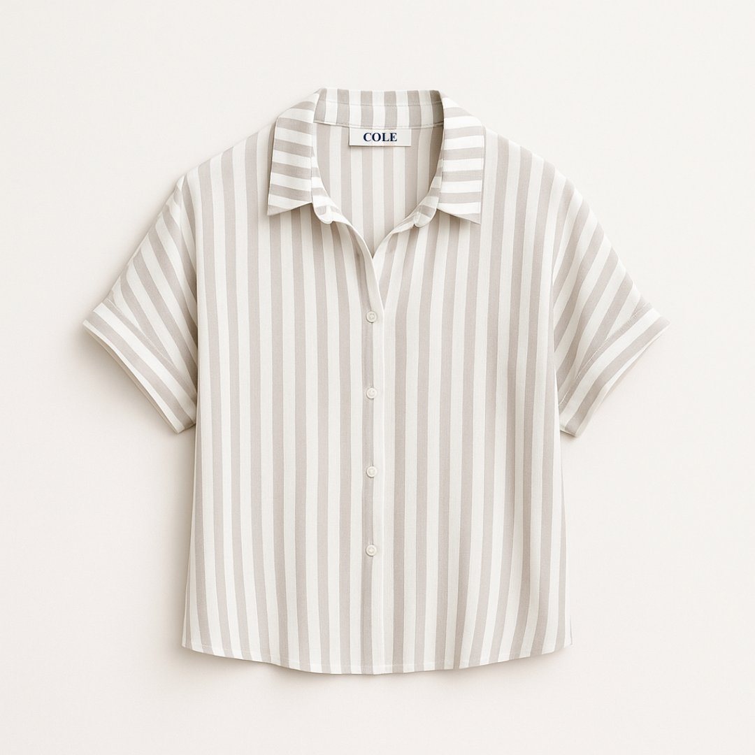 Women's Striped Button-Up Shirt – Summer Style