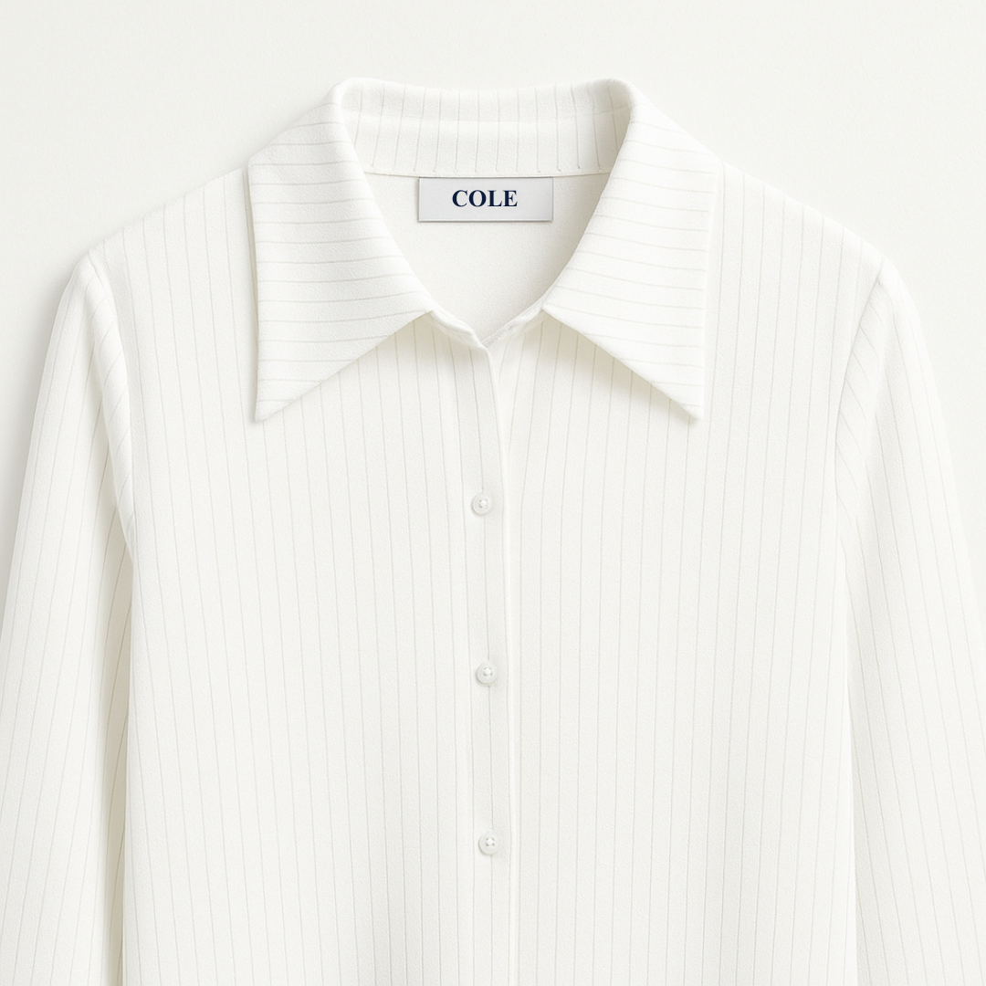 Women's Striped Long Sleeve Button-Down Shirt – Classic Fit