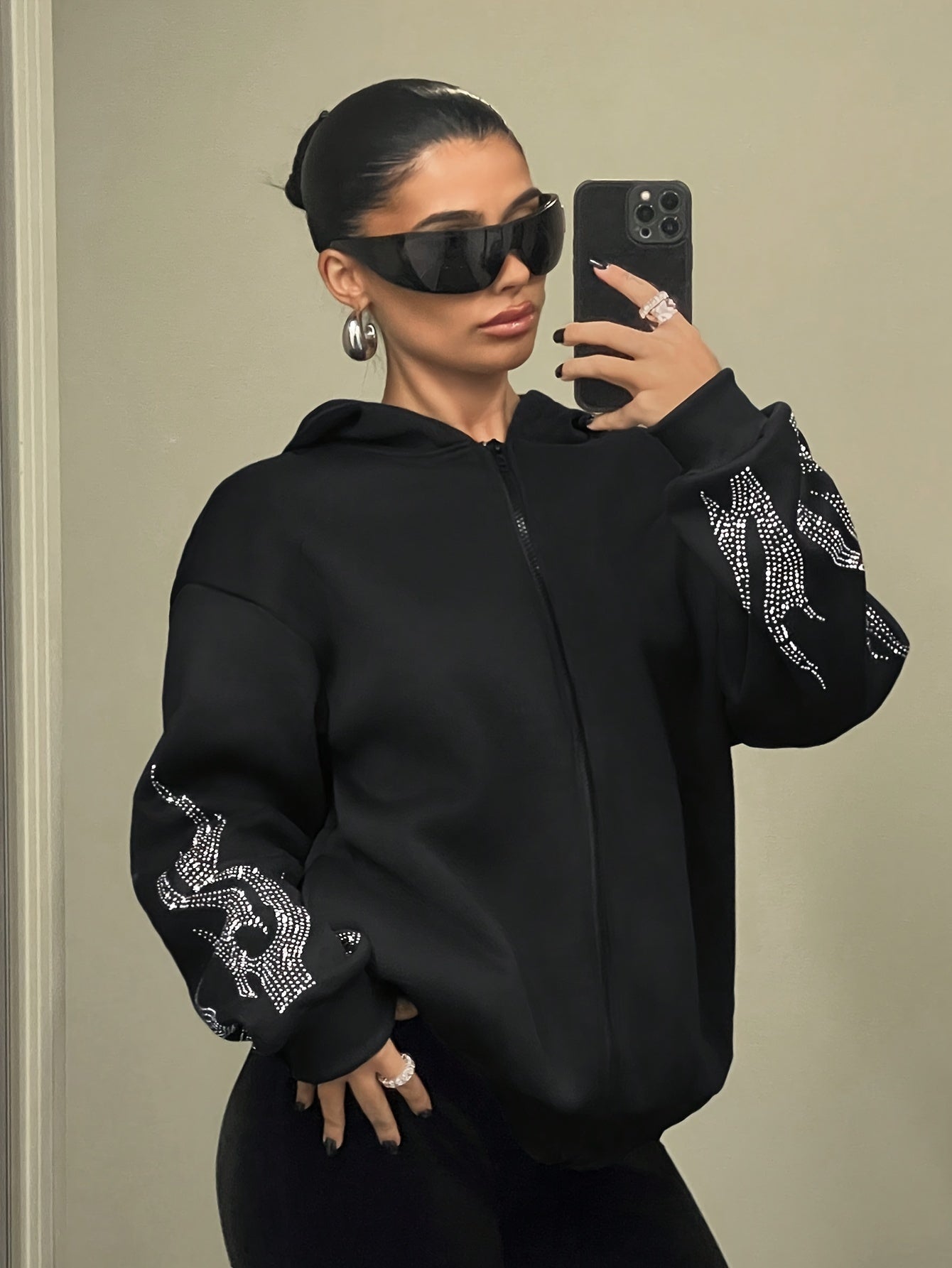 Women's Zipper Hoodie-Women's Hoddie-Cole Clothing-Black-S-Cole Clothing