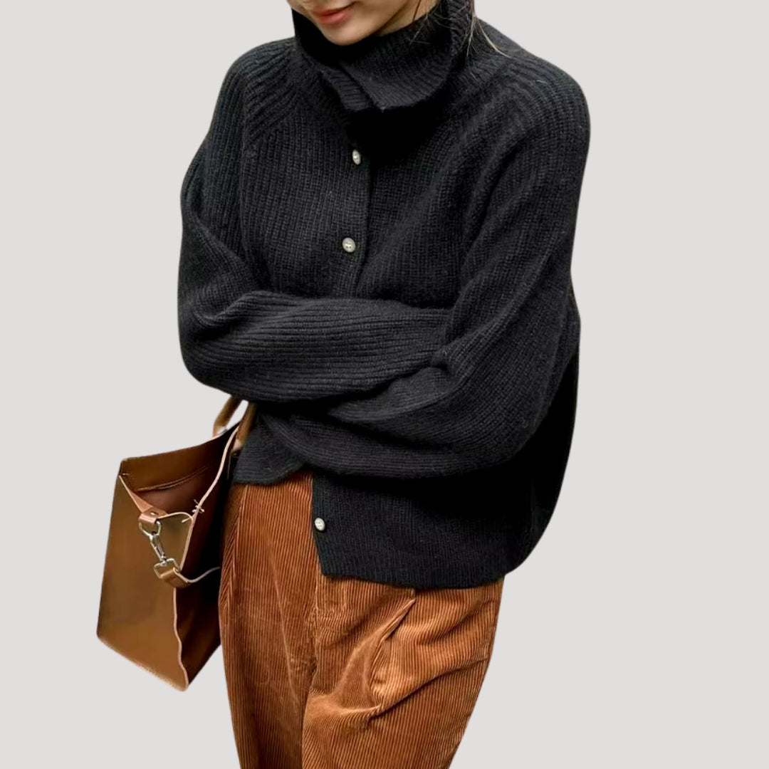Women’s chunky knit longline hooded cardigan