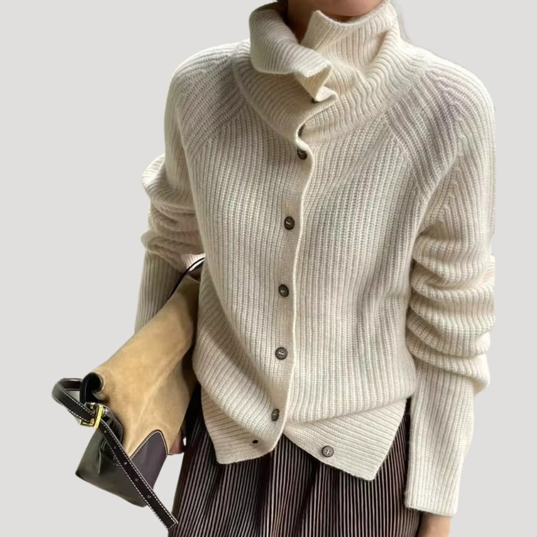 Women’s chunky knit longline hooded cardigan