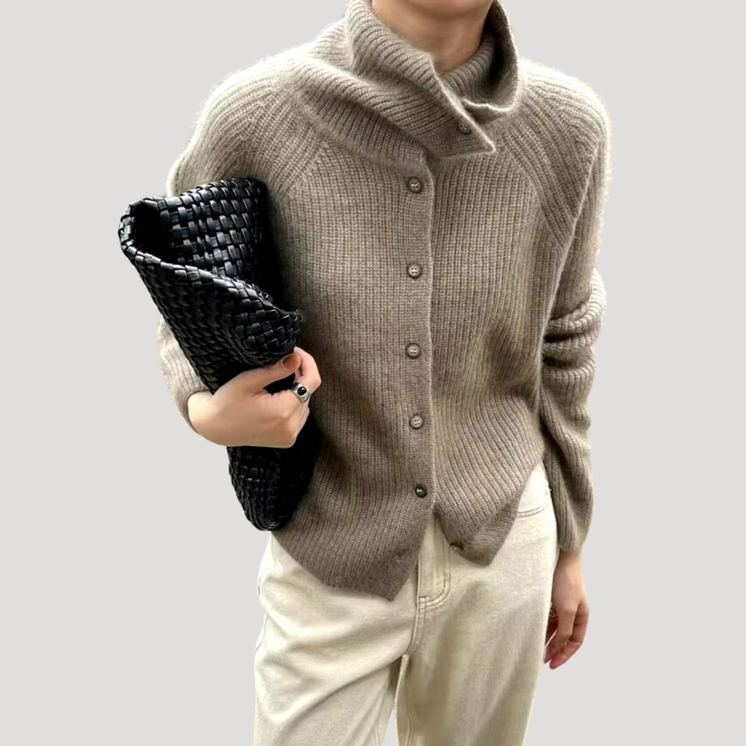 Women’s chunky knit longline hooded cardigan