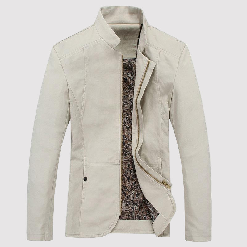 Men’s Autumn Washed Jacket – Casual Zip-Up Outerwear for Spring and Autumn