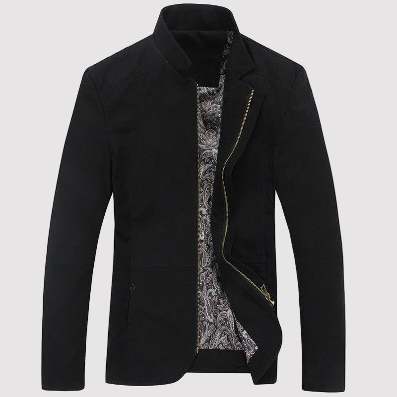 Men’s Autumn Washed Jacket – Casual Zip-Up Outerwear for Spring and Autumn