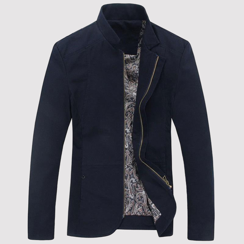 Men’s Autumn Washed Jacket – Casual Zip-Up Outerwear for Spring and Autumn