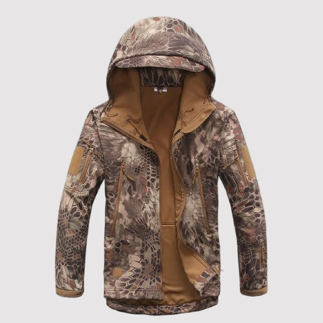 Men’s Softshell Shark Skin Hooded Outdoor Coat – Travel Jacket for Active Wear