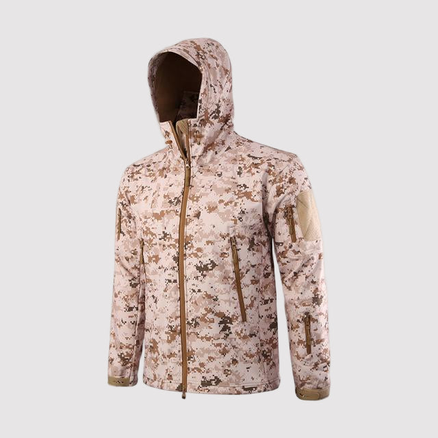 Men’s Softshell Shark Skin Hooded Outdoor Coat – Travel Jacket for Active Wear
