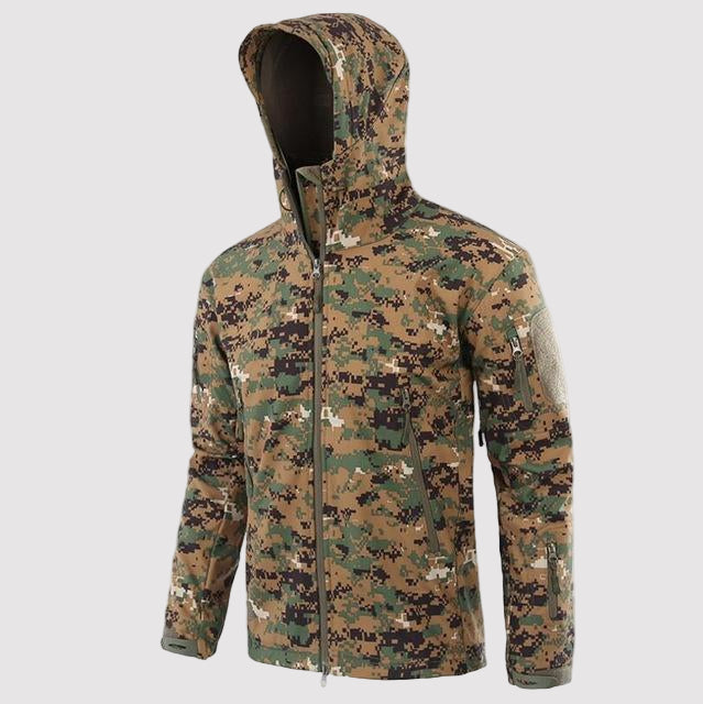 Men’s Softshell Shark Skin Hooded Outdoor Coat – Travel Jacket for Active Wear