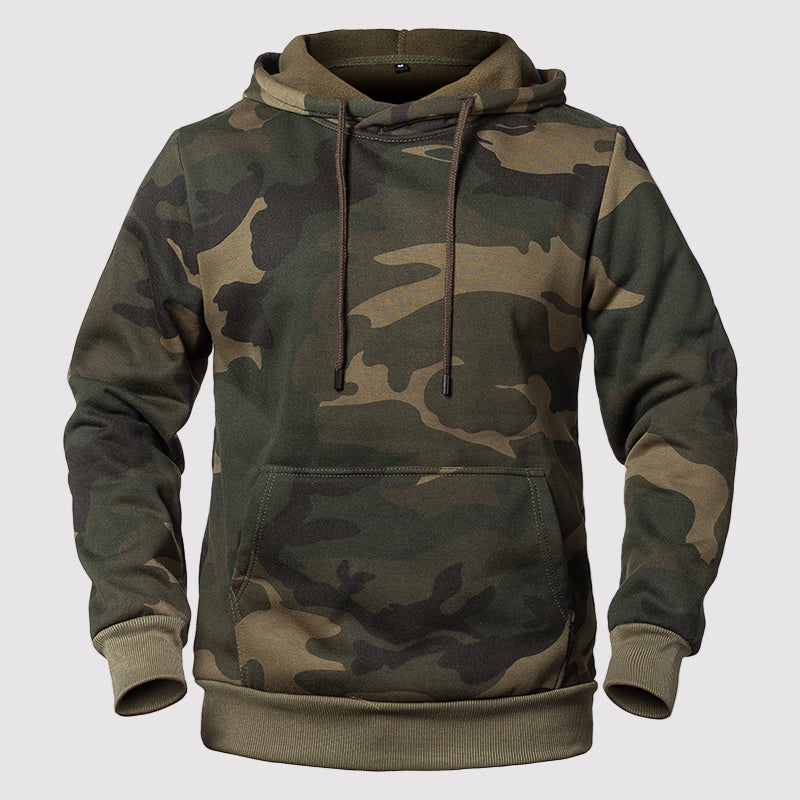 Men's Camouflage Fleece Hoodie – Military-Inspired, Warm Layer for Outdoor Wear