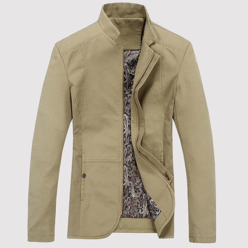 Men’s Autumn Washed Jacket – Casual Zip-Up Outerwear for Spring and Autumn